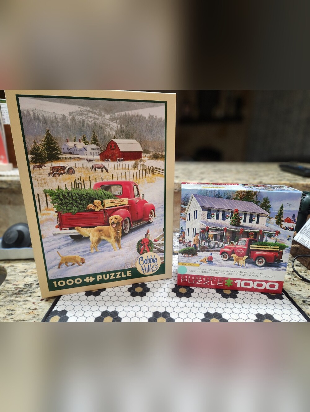 Holiday Scenes with Dogs Puzzle Sets